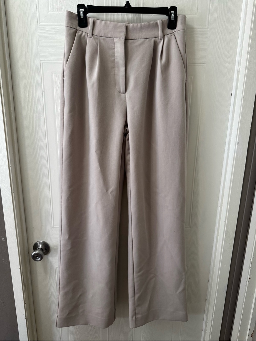 Abercrombie & Fitch Wide-Leg Pants in Light Taupe